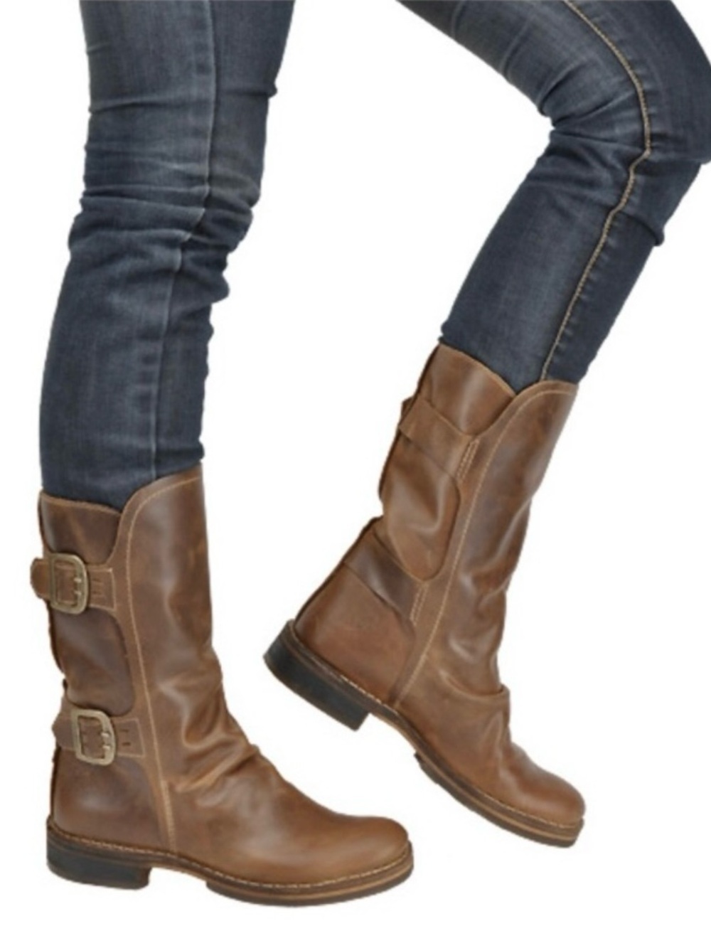 Fly London Brown Distressed Leather Boots EU 38